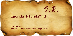 Igonda Richárd névjegykártya